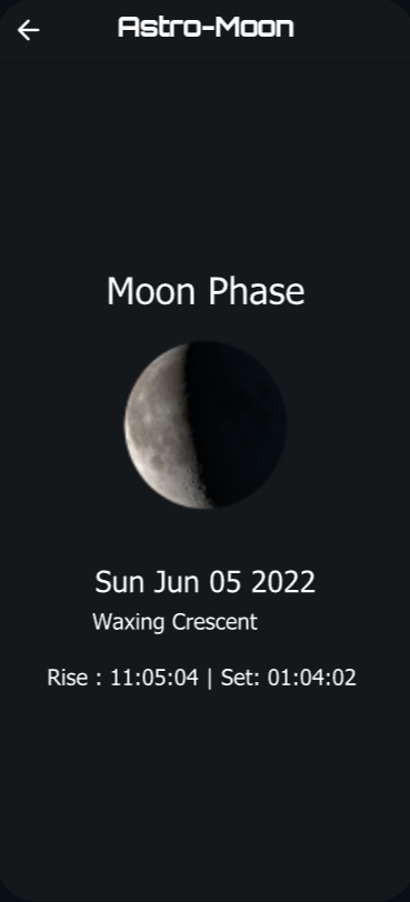 moon-phase screen in the app
